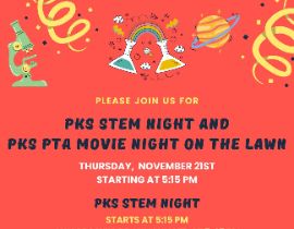 flyer for our stem fair and movie on the lawn Nov 16